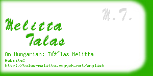 melitta talas business card